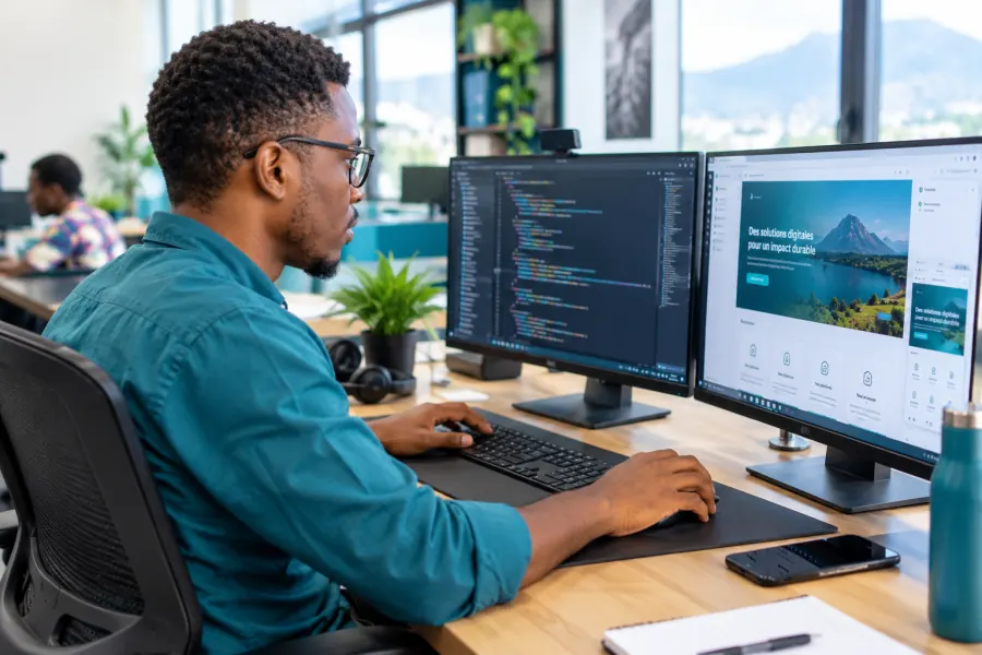 Développeur travaillant sur un site web